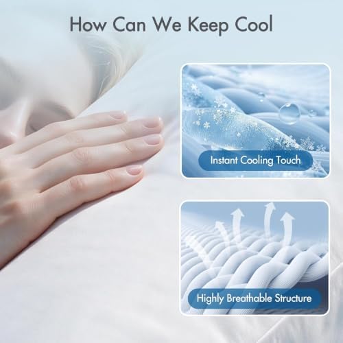 Madison Park Cooling Body Pillow for Side Sleeper & Adult 20"x 54" White - Image 4