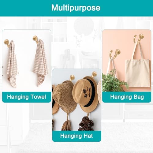 uxcell 2Pcs Curtain Holdback, Aluminum Alloy Wall Mounted Curtain Holders Drapery Tieback Hooks for Living Room Bedroom Office (Copper) - Image 5