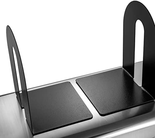 Officemate Magnetic Heavy-Duty Metal Bookends Set of 2, 10-Inch Steel Book Ends for Shelves, Book Supports for Heavy Books, Binders, and Office Organization, Black - Image 4