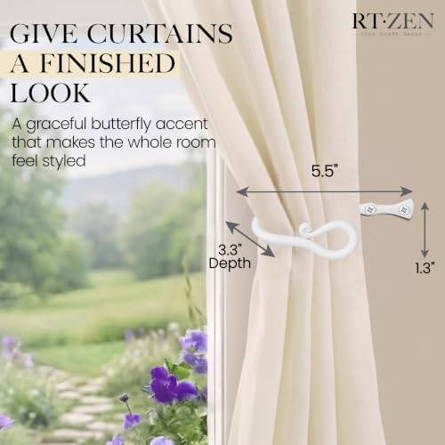 RTZEN Metal Curtain Tiebacks, Drapery Holders for Wall, 2 Pcs - Image 2