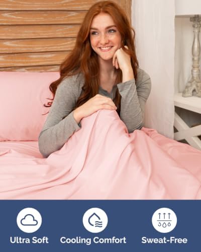 CGK Linens 2 Pack Extra Deep Full Fitted Sheets - Baby Pink - Image 3
