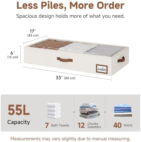 StorageWorks 6 Inch Low Profile Under Bed Storage Containers with Clear Lid - Image 2
