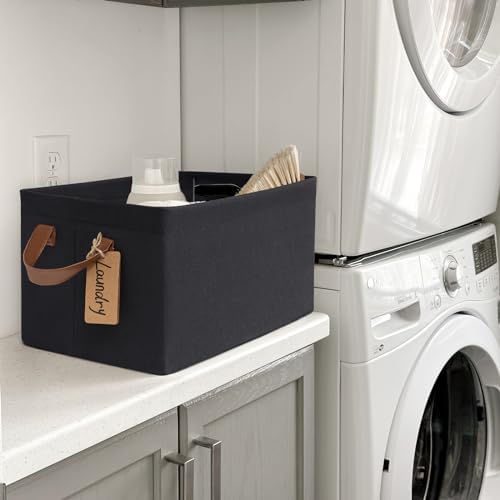 CHICVITA 30L Large Fabric Closet Bins for Shelves, 2Pack, Black - Image 3
