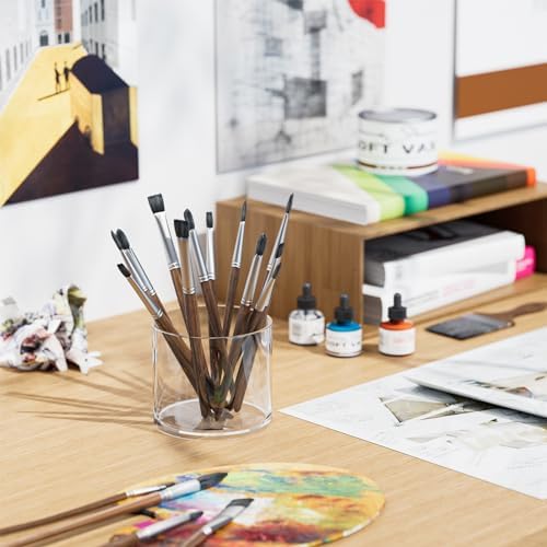MaxGear Acrylic Pen Holder 2-Pack, Round Makeup Brush Holder & Pencil Cup - Image 6