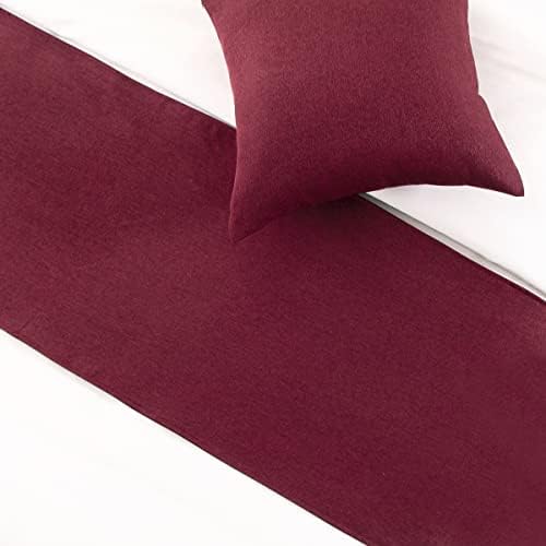 AMBERIS Bed Runner Red, Imitation Linen Decorative Bed Scarf for Home Hotel (Pillowcases Sold Separately) - Image 3