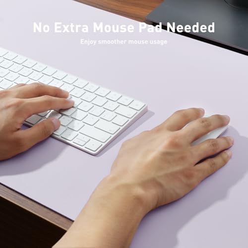 Aothia Large PU Leather Desk Pad Protector – Non-Slip Mouse Pad & Writing Mat for Office/Home, Waterproof, Easy to Clean (Soft Lavender, 23.6" x 13.7") - Image 3