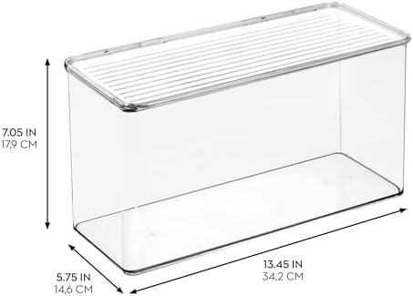 iDesign Plastic Stackable Hinged-Lid Storage Box - Set of 2 - Clear - Image 3