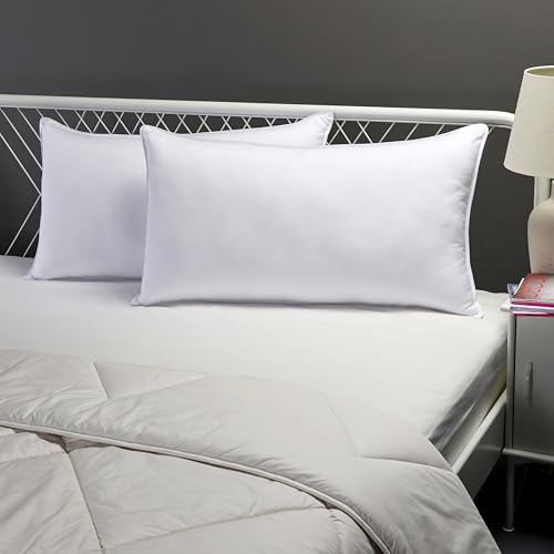 Amazon Basics Down-Alternative Pillows for Stomach and Back Sleepers, Soft Density, Machine Washable, 20 x 36 inches, White, 2-Pack - Image 6