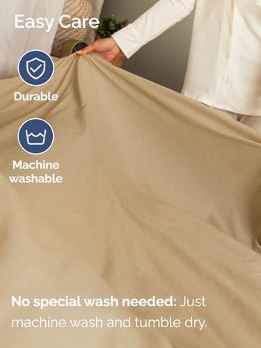 CGK Extra Deep Twin XL Single Fitted Sheet Only - Heathered Tan - Image 5