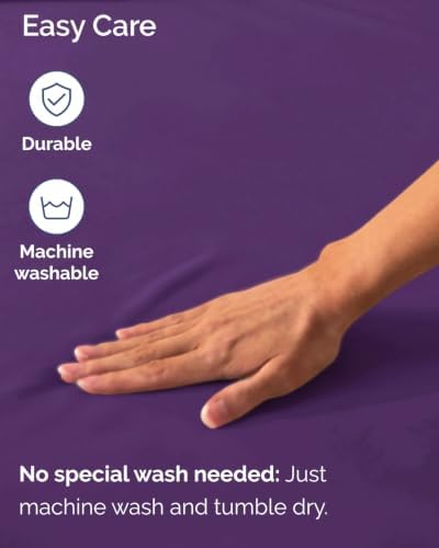 CGK Linens 2 Pack Extra Deep Full Fitted Sheets - Purple - Image 6