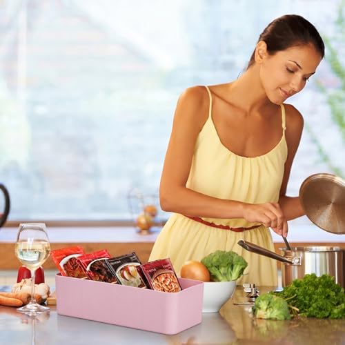 BSTKEY Seasoning Packet Organizer, Pink Plastic Storage Caddy for Pantry - Image 7