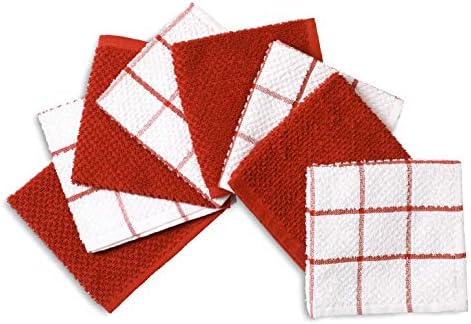AMOUR INFINI Cotton Kitchen Dish Cloths Set of 8 – Highly Absorbent, Super Soft Premium Terry Cleaning Cloth (12"x12" Inch) Premium Dishcloths for Washing Dishes (Rust) - Image 4