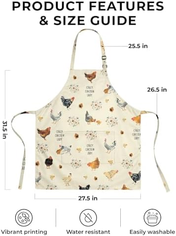 Women Apron, Cute Kitchen Aprons for Women, Girls - Image 4