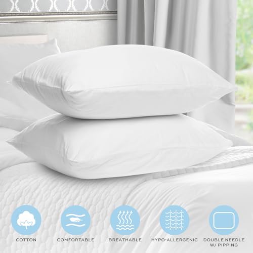 White Classic Bed Pillows for Sleeping 2 Pack, King Size Pillow Side Sleeper Set, Down Alternative Luxury Hotel Soft Pillow 20x36 Inches - Image 2