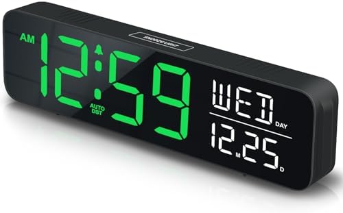 Peakeep Large Display Digital Alarm Clock for Bedroom with Date Day of Week by PEAKEEP