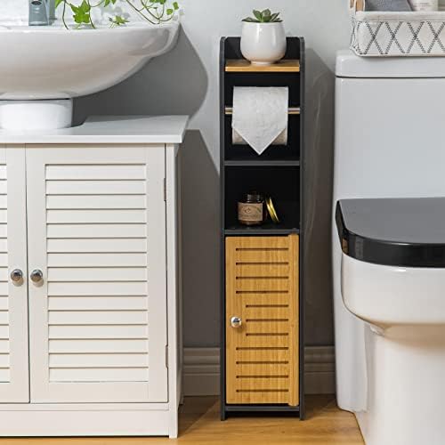 AOJEZOR Toilet Paper Holder Stand: No Drill Fit Small Bathroom for Renters - Image 5