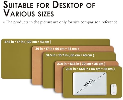 Cork Desk Mat - Dual-Sided Desk Pad for Office and Home - Desk Organization and Accessories - Ideal for Large Mouse Pad and Desk Mats on Top of Desks(Olive Green,80cmx 40cm) - Image 5