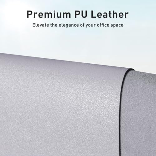 Aothia Large PU Leather Desk Pad Protector - Non-Slip Mouse Pad & Writing Mat for Office/Home, Waterproof, Easy to Clean (36" x 17", Smoky Lavender) - Image 2