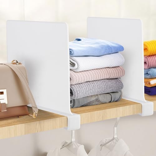 White Acrylic Shelf Dividers for Closets Organizer & Storage,6 Pack - Image 6