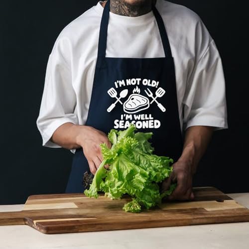 Funny Aprons for Men with Pockets, Mens Apron for Cooking Grilling BBQ, Dad Gifts for Husband Birthday Fathers Day - Image 4