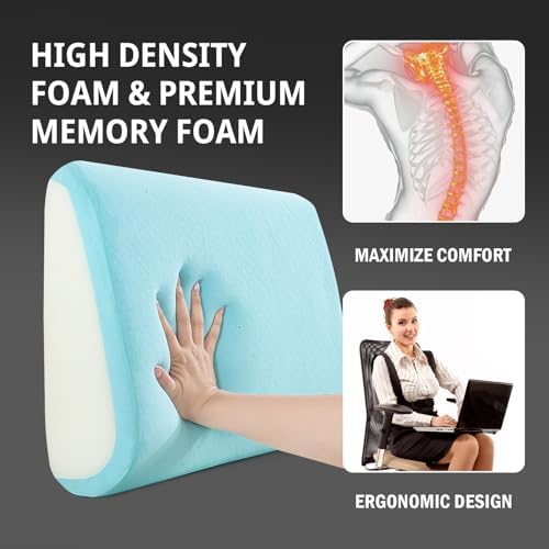 HOMBYS Lumbar Support Pillow for Recliner Chair, Memory Foam Back Support Cushion for Elderly,Extra Large Lumbar Support Pillow,Thick Backrest for Home Reading (Black, 20“x13.5"x5") - Image 3