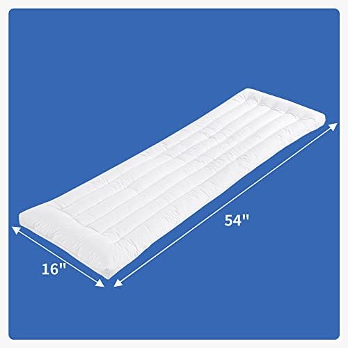 HOMBYS Slim Body Pillow for Adult Extra Large Thin Stomach Sleeper Bed Pillows for Sleeping with Cotton Cover-Ultra Thin Low Profile, White - Image 2