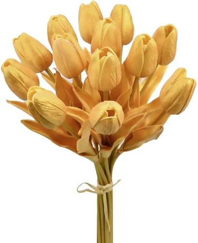Mandy's 12pcs Artificial Gold Tulips by Mandys