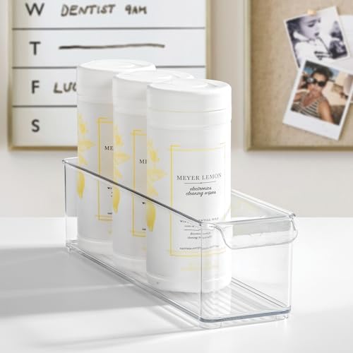 iDesign Stackable Fridge Storage Bin with Handle, Set of 3, Clear - Image 6