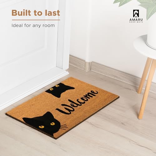 Coir Welcome Mat, Non-Slip, Welcome Cats, 24 x 36 in - Image 5