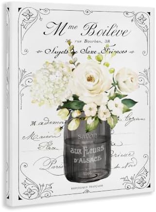 Vintage Parisian Floral Bathroom Bouquet, 16 x 20 Inch Canvas Wall Art - Image 2