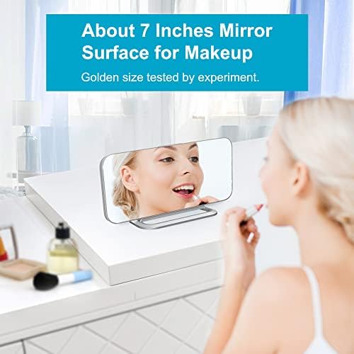 Slim LED Digital Alarm Clock, Mirror Surface for Makeup, with Diming, Large Display, Easy Setting, USB Ports, Modern Decor for Bedroom, Desk, Xmas, Birthday Gift for Women, Sister, Teen Girl, Silver - Image 3