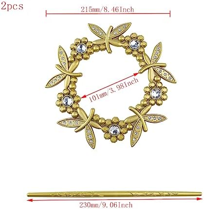 2 Pack Gold Dragonfly Curtain Tiebacks Round Gold Drapery Holdbacks - Image 2