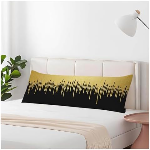 Luxury Lines Rectangle Body Pillow Covers Vertical Stripes Gold Black 20"X54" Couch Body Pillow Pillowcase Decorative Home Body Pillows Bed Pillow Cushion Covers for Sofa Car Shop by Unknown