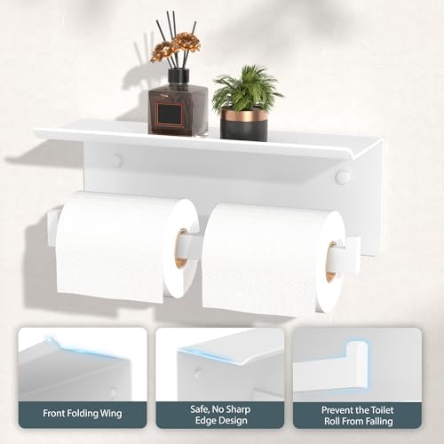 FORIOUS Toilet Paper Holder with Shelf, Commercial Toilet Paper Dispenser - Image 3