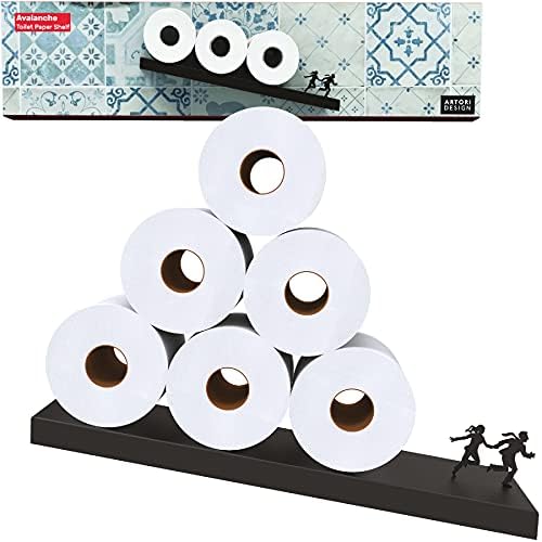 Funny Toilet Paper Holder Floating Wall Shelf - Avalanche Design by ARTORIDESIGN