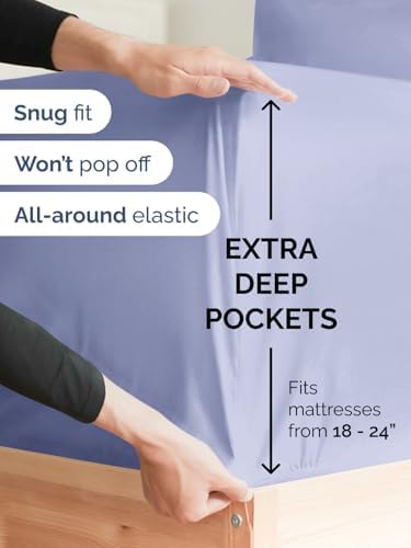 CGK Extra Deep Full Single Fitted Sheet Only - Lavender - Image 2