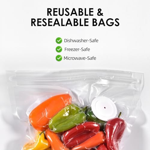 VENMATE Reusable Vacuum Sealer Bags, 15 Pack BPA-Free 8×8 Inch, Heavy-Duty Commercial Grade, Leak-Proof, Freezer Microwave Sous Vide Safe - Image 4