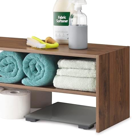 Whitmor Wood Stackable 2-Shelf Shoe Rack, Walnut, 31 inches，2 Pack - Image 6