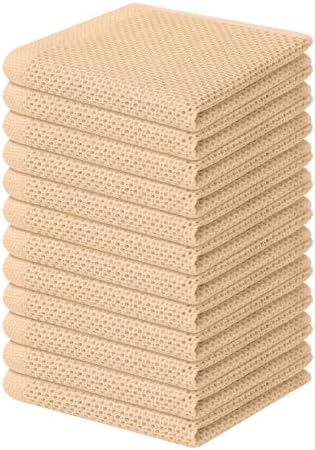 Homaxy 100% Cotton Waffle Weave Kitchen Dish Cloths 12-Pack, Apricot by Homaxy