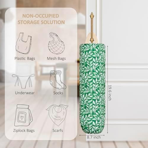 Plastic Bag Holder, Wall Mount Grocery Bag Organizer for Plastic Bags, Reusable Grocery Bags Organizer for Home Kitchen Pantry Decor (U) - Image 2