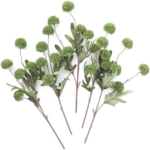 Floroom 5pcs Olive Green Faux Silk Mums Artificial Flowers, Bulk Fake Small Mini Chrysanthemums with Stems for DIY Wedding Centerpieces Floral Arrangements Vase Fillers Home Decorations by Floroom