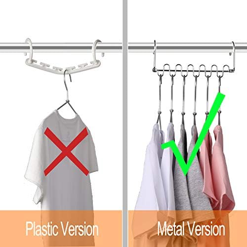 GEFTOL Metal Space Saving Hangers 12 Slots New Version Hanger Magic Cascading Hanger Closet Wardrobe Clothes Organizer(8 Pack) - Image 3