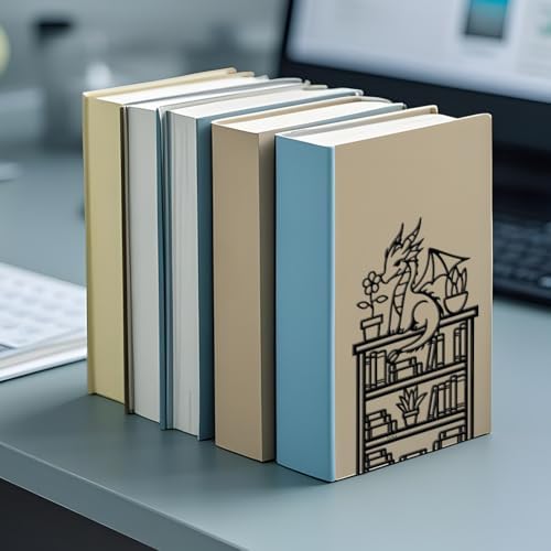 WADORN Dragon Reading Book Metal Bookends for Shelves Decorative 1 Pair, Heavy Duty Books End Support Non-Skid Book Holder Black L-Shaped Book Stopper for Home Office Desk Book Divider, 4.7x3.5x7 Inch - Image 7
