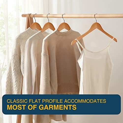 Wooden Hangers Pack of 20 - Sturdy, Heavy Duty Hangers for Shirts, Dresses, Coats & More (Natural) - Image 5