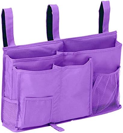 Sugaroom Purple Bedside Storage and Organizer - Hanging Caddy for Bed Rails, Bunk Beds, Dorm Rooms and More by Sugaroom