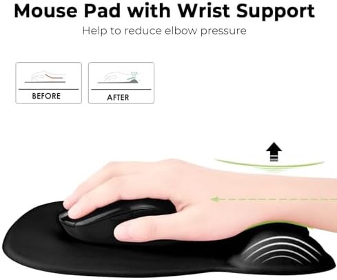 EooCoo Ergonomic Mouse Pad with Wrist Rest, Memory Foam Support Mousepad - Image 2