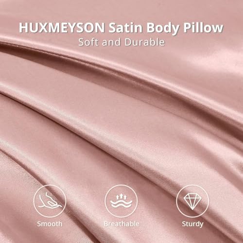 HUXMEYSON Body Pillow with Satin Pillowcase, Body Pillow for Adults, Pink - Image 3