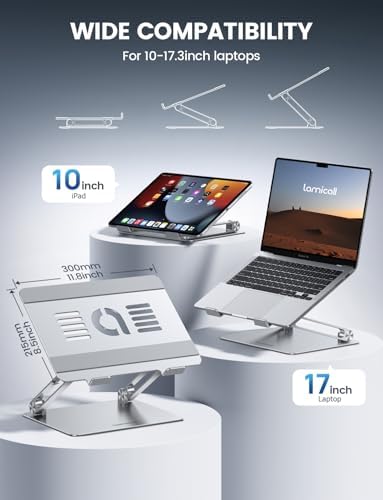 Lamicall Aluminum Laptop Stand for Desk for MacBook Air Pro Neo 10-17.3'' - Image 2