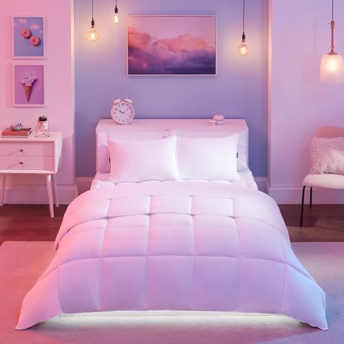 Adjustable Down Alternative Standard/Queen Size Set of 2 Bed Pillows with Medium/Firm Support, 20" x 28", White - Image 4