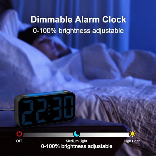 Topski Loud Alarm Clocks for Bedrooms Heavy Sleepers, Digital Bedside Clock - Image 5